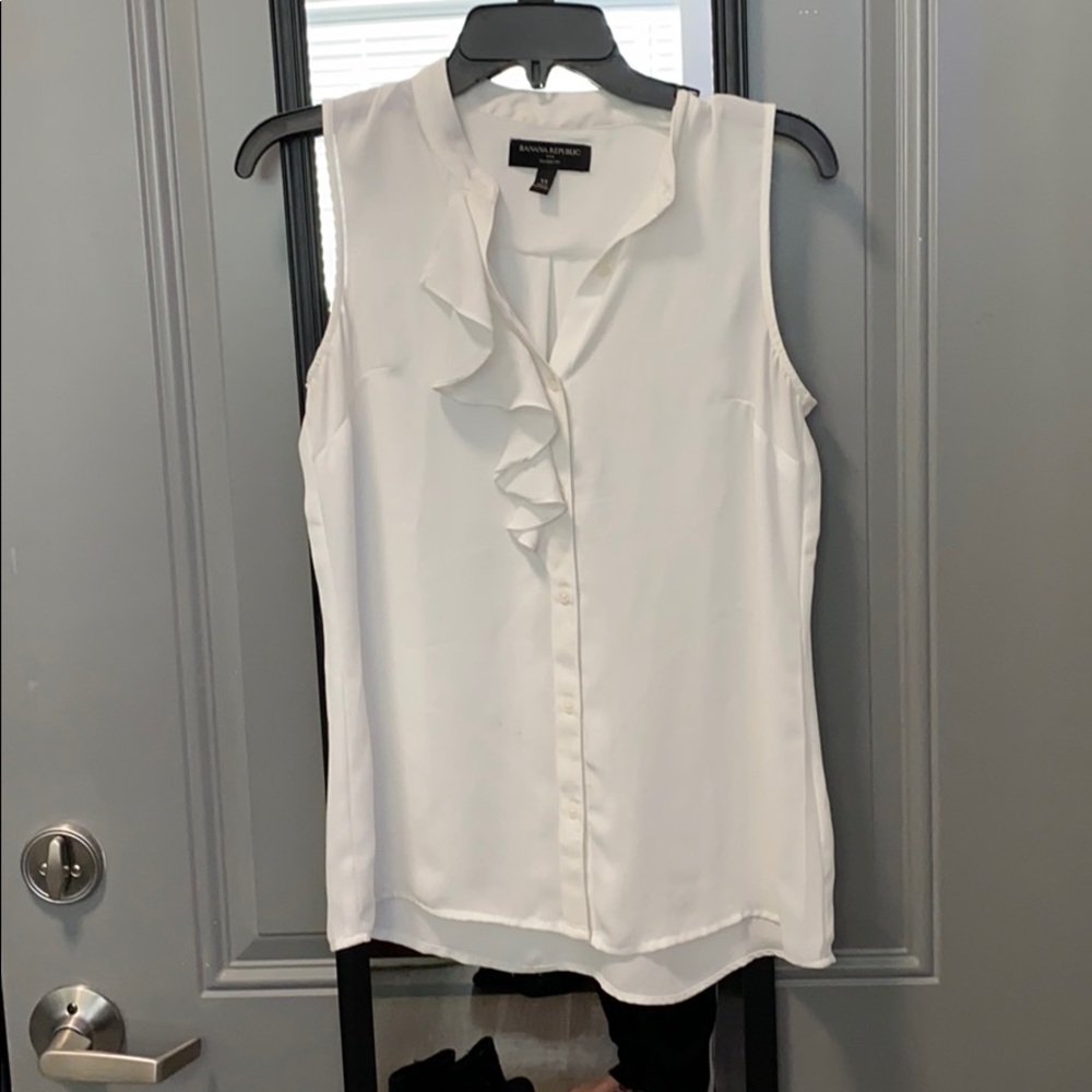 white banana republic blouse